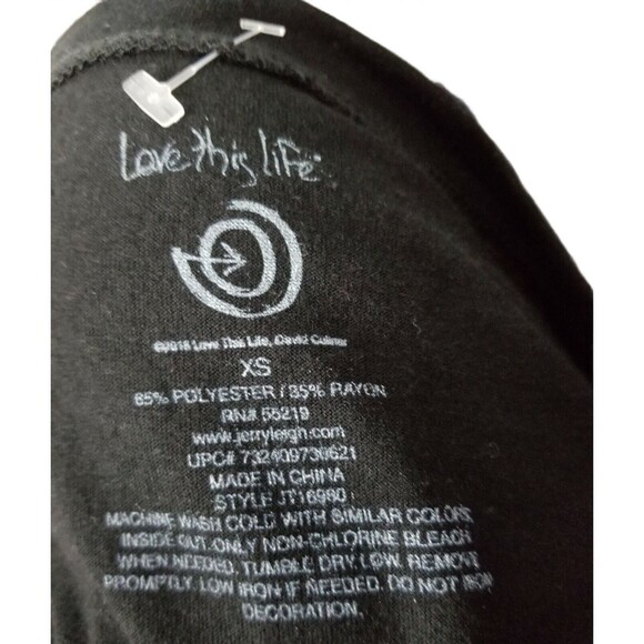 Love This Life Black Graphic Live Laugh Love Tee Shirt Size XS - Picture 5 of 5